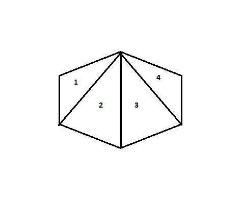 Ahexagon can be divided into how many triangles by drawing all of the diagonals from one vertex?  a.