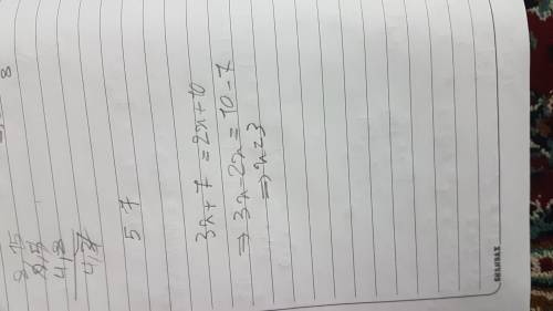 How would i solve 3x+7=2x-10 using the substitution method?