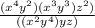 \frac{(x^{4}y^2)(x^3y^3)z^2)}{((x^2y^{4})yz)}