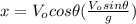 x=V_{o}cos\theta(\frac{V_{o} sin\theta}{g})