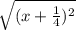 \sqrt{(x+\frac{1}{4})^{2}}