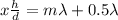 x\frac{h}{d} = m\lambda+0.5\lambda