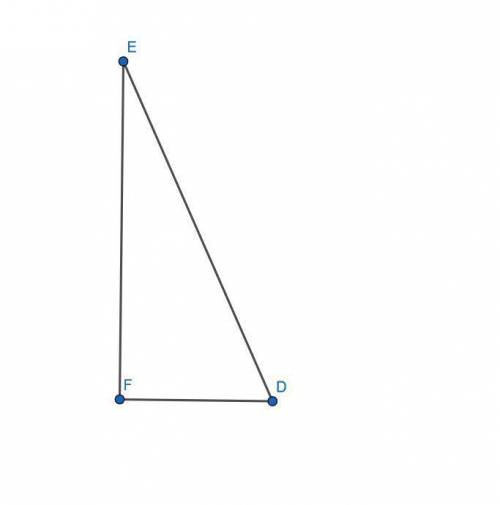 Yo   triangle d e f is shown. angle e f d is a right angle. the length of e f is 24 and the length o