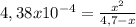 4,38x10^{-4} = \frac{x^2}{4,7-x}