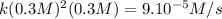k(0.3M)^2(0.3M)=9.10^{-5}M/s