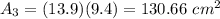 A_3=(13.9)(9.4)=130.66\ cm^2