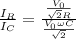 \frac{I_R}{I_C} =\frac{\frac{V_0}{\sqrt{2}R } }{\frac{V_0\omega C}{\sqrt{2} } }