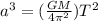 a^3=(\frac{GM}{4\pi^2})T^2