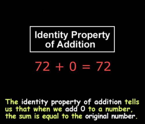 What is a number sentence of the identity property of addition