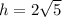 h=2\sqrt{5}