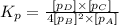 K_p=\frac{[p_{D}]\times [p_{C}]}^4{[p_{B}]^2\times [p_{A}]}