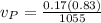v_P = \frac{0.17(0.83)}{1055}