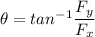 \theta=tan^{-1}\dfrac{F_y}{F_x}