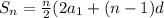 S_n =  \frac{n}{2}(2a_1 +(n - 1)d