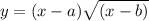 y=(x-a) \sqrt{(x-b)}