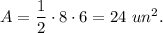 A=\dfrac{1}{2}\cdot 8\cdot 6=24\ un^2.