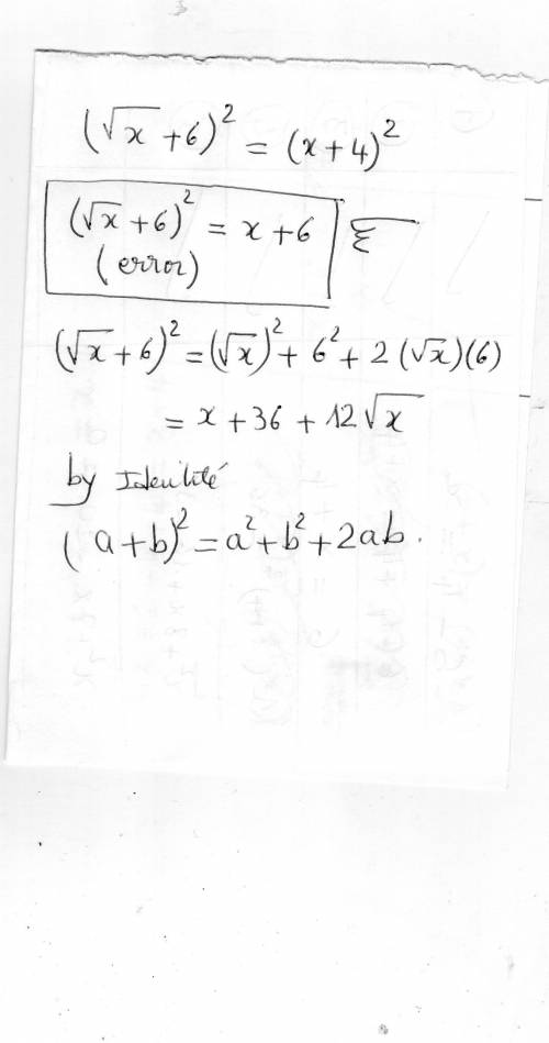 Israel started to solve a radical equation in this way:  square root of x plus 6 − 4 = x square root