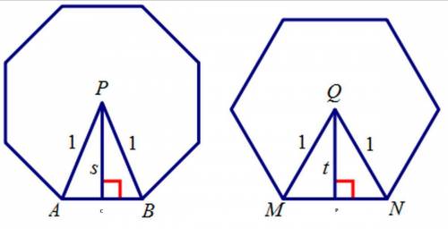 Compare the perimeters of the two regular figures. which statement is true?  a. the perimeter of the