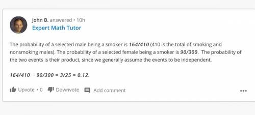 At a local college, 164 of the male students are smokers nd 246 are non-smokers. of the female stude
