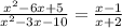 \frac{x^2-6x+5}{x^2-3x-10}=\frac{x-1}{x+2}