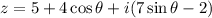 z=5+4\cos \theta +i(7\sin \theta -2)