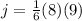j=\frac{1}{6}(8)(9)