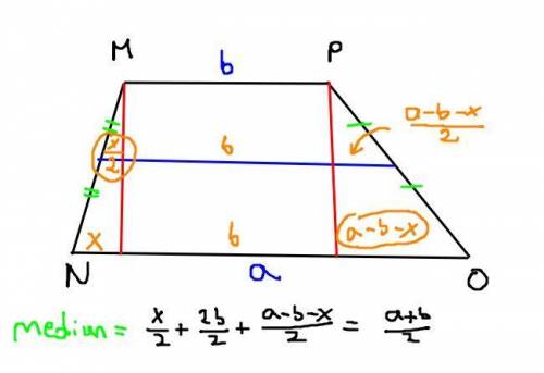 Given the median 24 and trapezoid mnop what is the value of x x+8 no  5x+4 mp a. 6 b. 18 c. 2 d. 5 e