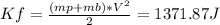 Kf = \frac{(mp+mb)*V^2}{2}  =1371.87J