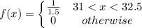 f(x)=\left\{\begin{matrix}\frac{1}{1.5} & 31