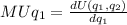 MUq_{1} =\frac{dU(q_{1}, q_{2} )}{dq_{1} }