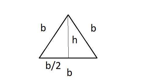 An equiangular triangle has one side of length six inches. what is the height of the triangle, drawn