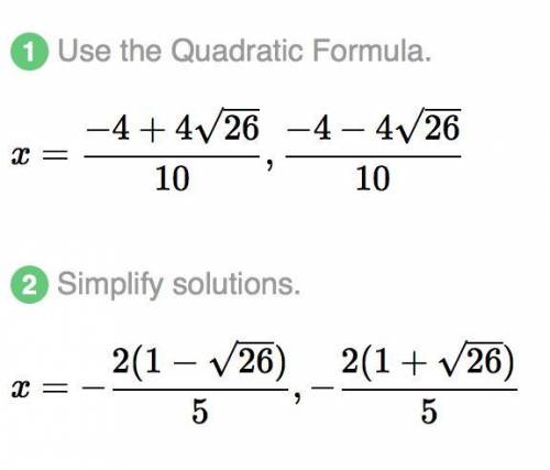 5x² + 4x - 20 = 0 solve this using the quadratic formula