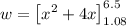 w=\left [x^2+4x \right ]_{1.08}^{6.5}