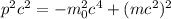 p^{2}c^{2}=-m_{0}^{2}c^{4}+(mc^{2})^{2}