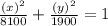 \frac {(x)^{2}}{8100}+\frac {(y)^{2}}{1900}=1
