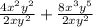 \frac{4x^2y^2}{2xy^2}+ \frac{8x^3y^5}{2xy^2}
