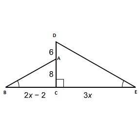 The two triangles are similar. what is the value of x?  enter your answer in the box.