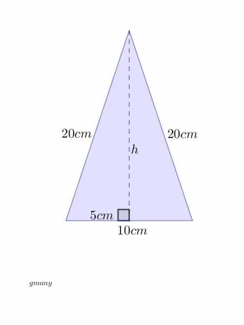 find height of isosceles triangle with only slant height