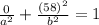 \frac{0}{a^2}+\frac{(58)^2}{b^2}=1