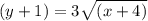 (y +1) = 3 \sqrt{(x + 4)}