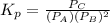 K_{p} = \frac{P_{C}}{(P_{A})(P_{B})^{2}}