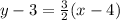 y-3=\frac{3}{2}(x-4)
