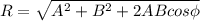 R=\sqrt{A^{2}+B^{2}+2ABcos\phi}