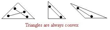 Is a triangle always convex or never or sometimes?