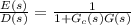 \frac {E(s)}{D(s)}=\frac {1}{1+G_c(s)G(s)}