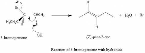 Consider the e2 elimination of 3‑bromopentane with hydroxide. the starting material consists of a ch