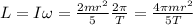 L=I\omega=\frac{2mr^2}{5}\frac{2\pi }{T}=\frac{4\pi mr^2 }{5T}