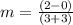m=\frac{(2-0)}{(3+3)}
