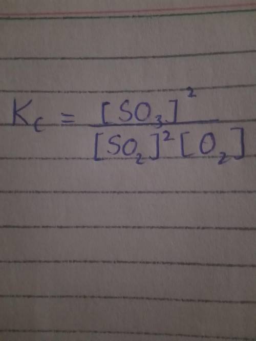 Answer !  what is the equilibrium constant expression kc for the following balanced expression?