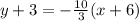 y+3=-\frac{10}{3}(x+6)